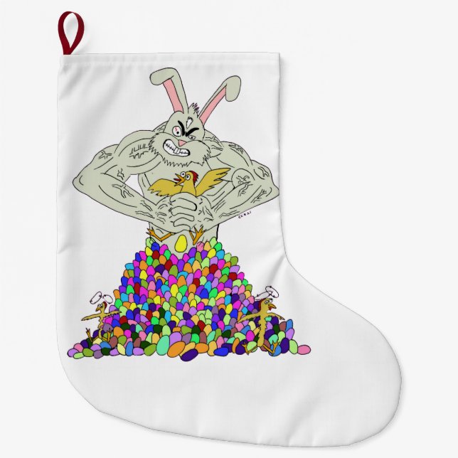 Wie der Osterhase seine Eier bekommt Großer Weihnachtsstrumpf (Vorderseite)