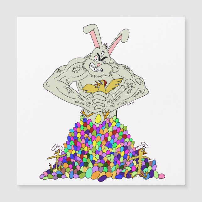 Wie der Osterhase seine Eier bekommt Magnetkarte (Vorderseite)