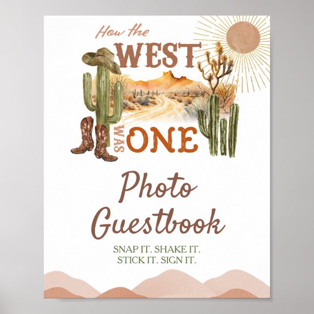 Wie der Westen ein Cowboy-Foto-Gästebuch war Poster (Vorne)