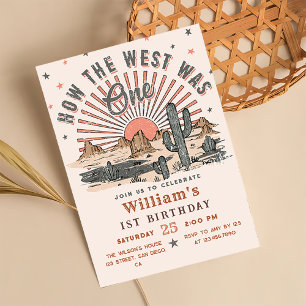 Wie der Westen ein Western Cowboy zum Geburtstag w Einladung