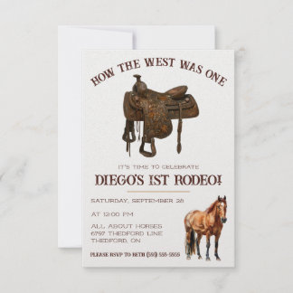Wie der Westen eins war! Cowboy First Rodeo Birthd Einladung