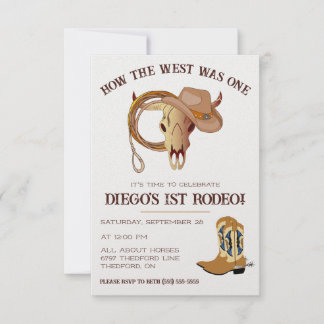 Wie der Westen eins war! Cowboy First Rodeo Birthd Einladung