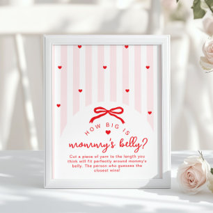Wie dick ist Mamas Bauch Valentines Baby Shower Poster