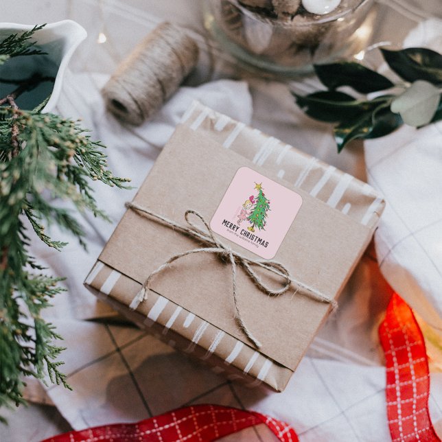 Wie die Kneipe Weihnachten gestohlen hat | Cindy-L Quadratischer Aufkleber (Sticker on gift)