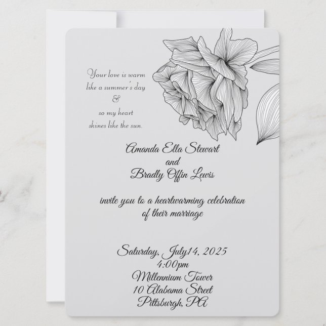 Wie die Sun 6.5" x 8.75" Hochzeitseinladung Einladung (Vorderseite)