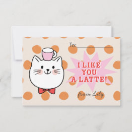 Wie du eine Latte Cat Kids' Valentine Day Card Mitteilungskarte