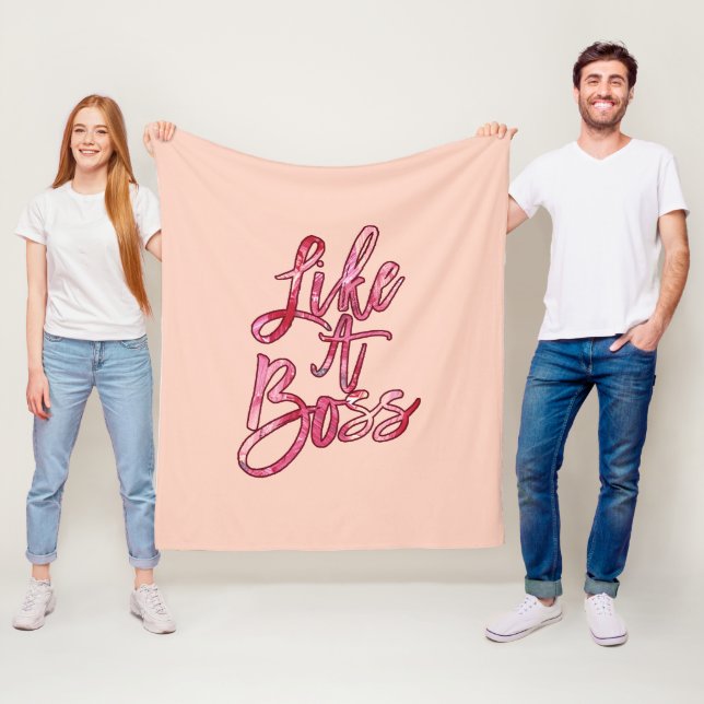 Wie ein beliebtes Boss-Zitat Acryl Paint Pink Red Fleecedecke (Beispiel)