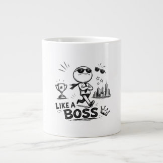 Wie ein Boss Lustiges Skizzen-Design Selbstbewusst Jumbo-Tasse