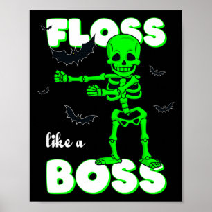 Wie ein Boss Skelett Halloween Boys Girls Ki Poster