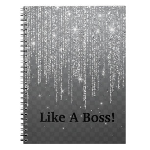 Wie ein Chef-Glitzer-Notebook Notizblock