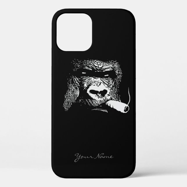 Wie ein Chef-rauchender Gorilla-individueller Name Case-Mate iPhone Hülle (Rückseite)