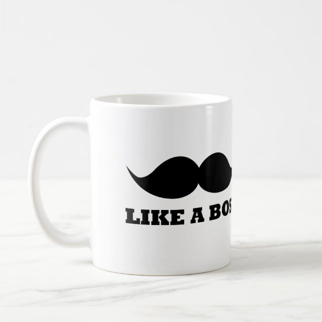 WIE EIN CHEF Schnurrbartentwurf Tasse (Links)
