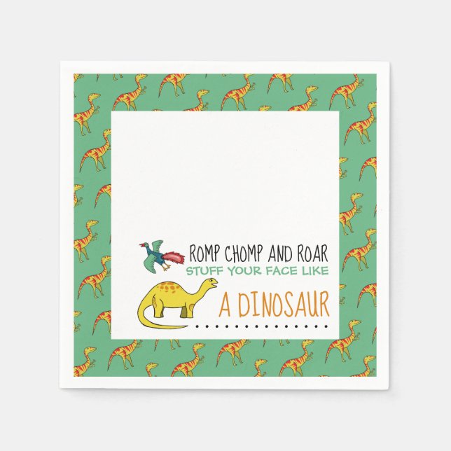 Wie ein Dinosaurier. Serviette (Vorderseite)