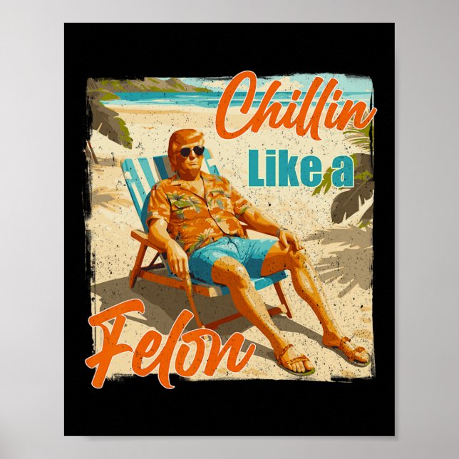 Wie ein Felon Funny Trump Sommer 2024 1 Poster (Vorne)