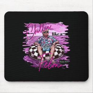 Wie ein Felon Retro rosa Sommer Funny Trump 2024 2 Mousepad