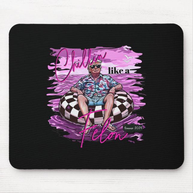 Wie ein Felon Retro rosa Sommer Funny Trump 2024 2 Mousepad (Vorne)