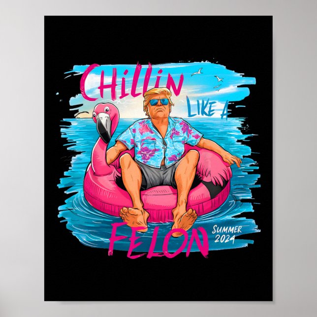 Wie ein Felon Trump für Präsident 2024 1 Poster (Vorne)