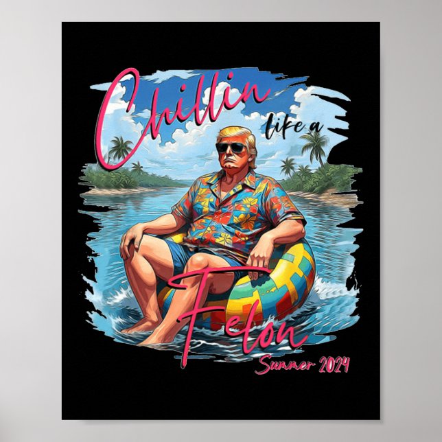 Wie ein Felon Trump für Präsident 2024 Poster (Vorne)