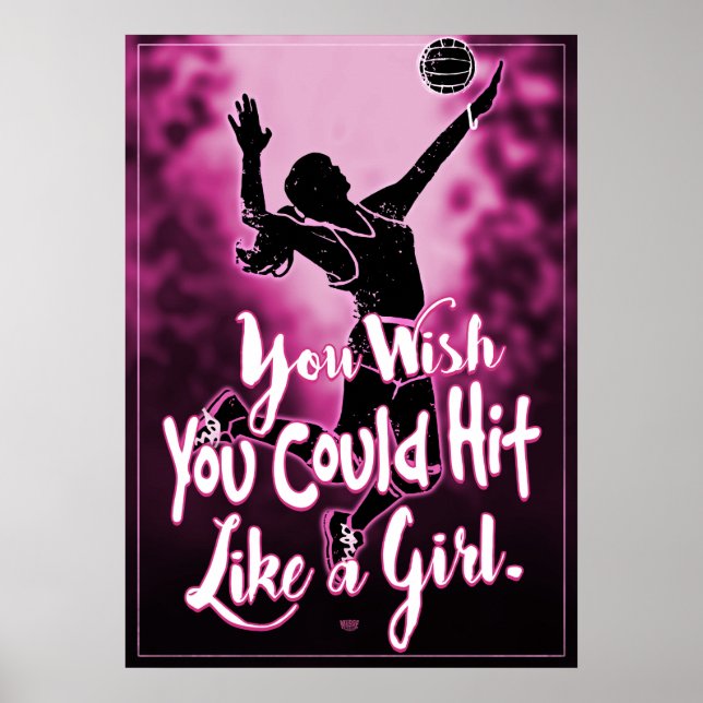Wie ein Girl-Pink-Volleyball Poster (Vorne)