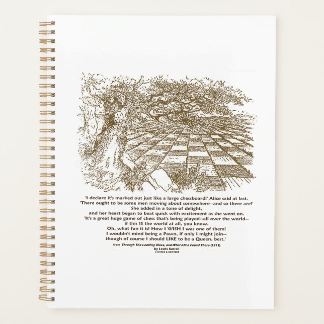 Wie ein großes Schachspiel im Wunderland Planer (Vorderseite)