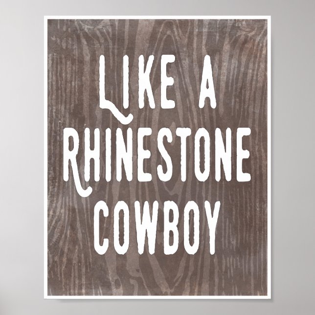 Wie ein Kristall Cowboy Woodgrain Poster (Vorne)
