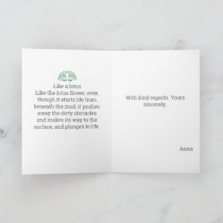 Wie ein Lotus Watercolor Personalisiertes Geschenk Feiertagskarte