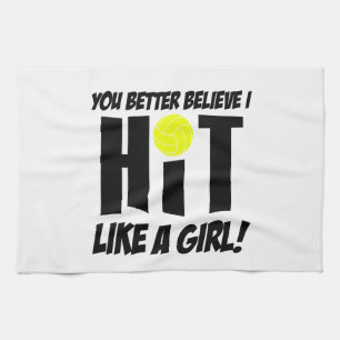 wie ein Mädchen Volleyball Geschirrtuch