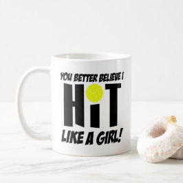 wie ein Mädchen Volleyball Kaffeetasse