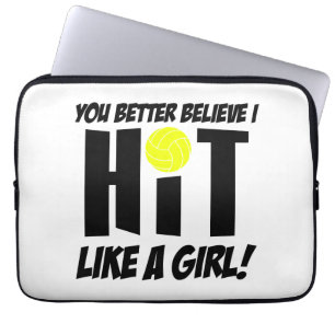 wie ein Mädchen Volleyball Laptopschutzhülle