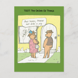 Wie ein Schwein Postkarte