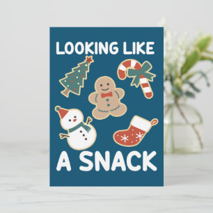 Wie ein Snack, ein fröhlicher Weihnachtssnack Feiertagskarte