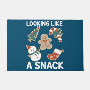 Wie ein Snack, ein fröhlicher Weihnachtssnack Fußmatte