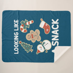 Wie ein Snack, ein fröhlicher Weihnachtssnack Sherpadecke