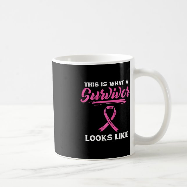 Wie ein Überlebender aussieht wie Brustkrebs-Bewus Kaffeetasse (Rechts)