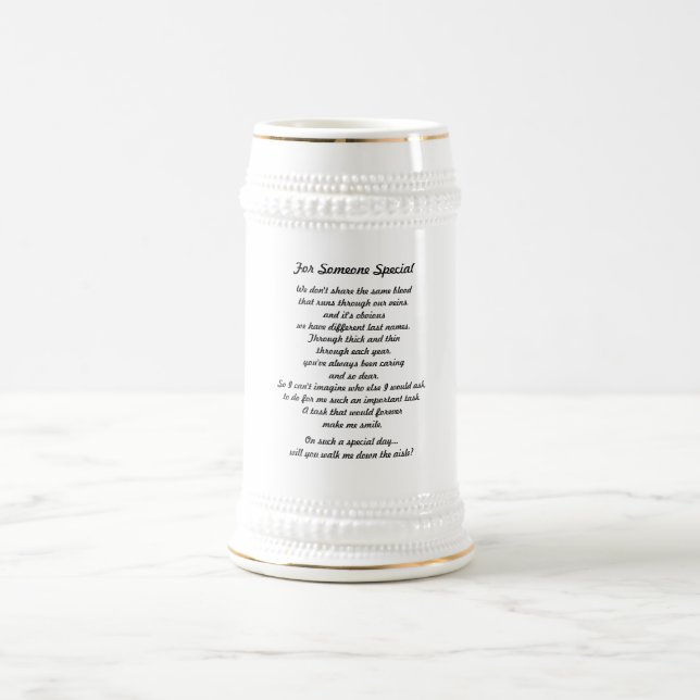 "Wie ein Vater" Stein Bierglas (Mittel)