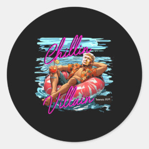 Wie ein Villain Trump Sommer 2024 Relaxing Beach Runder Aufkleber