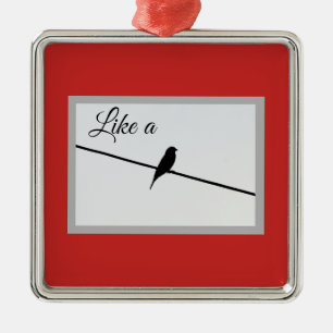 Wie ein Vogel auf einem Draht - Leonard Cohen Silbernes Ornament