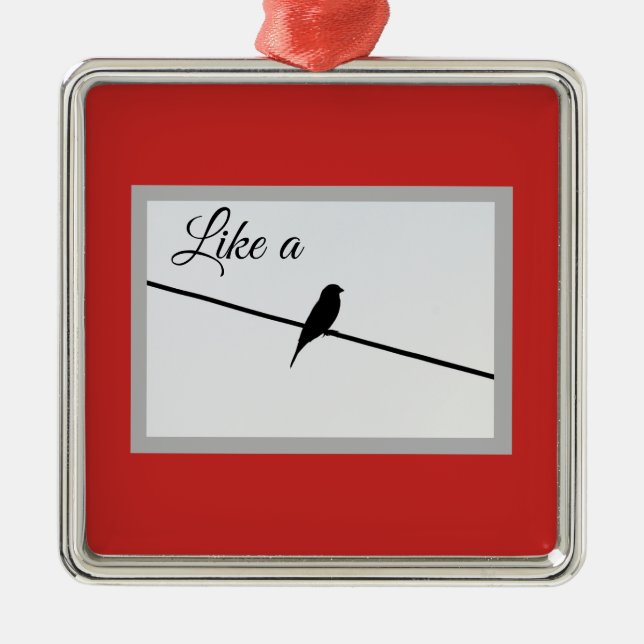 Wie ein Vogel auf einem Wirt - Leonard Cohen Silbernes Ornament (Vorne)