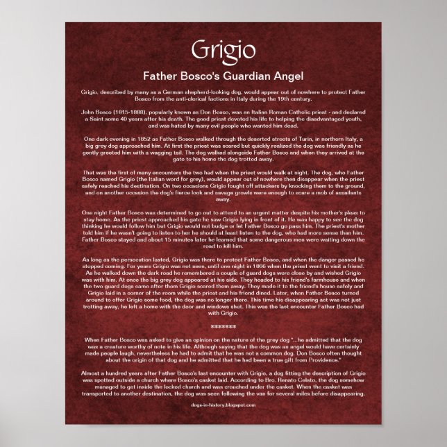 Wie ein Wächter Angel Hund einen katholischen Prie Poster (Vorne)