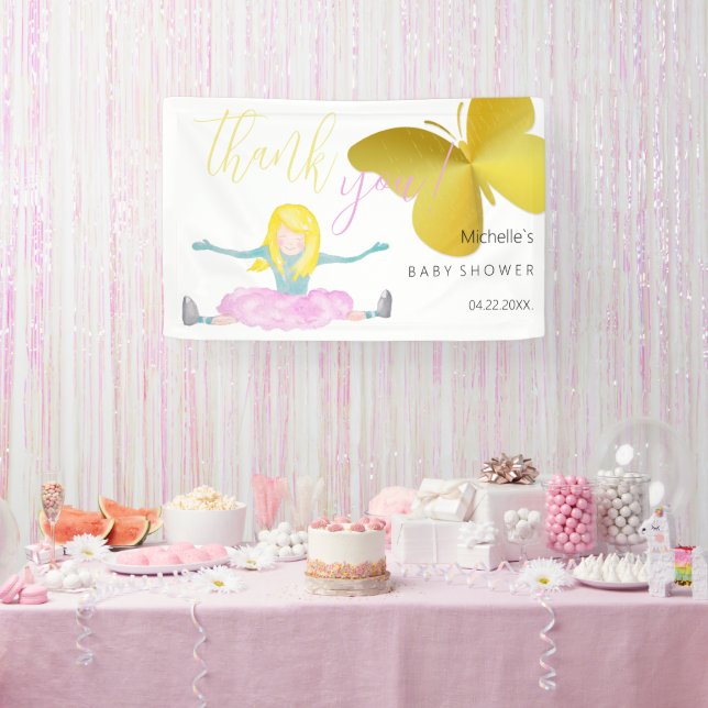Wie eine Girl Watercolor Illustration Banner (Party)