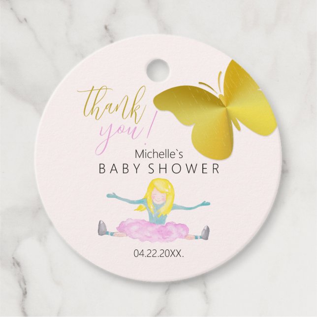 Wie eine Girl Watercolor Illustration Geschenkanhänger (Vorderseite)