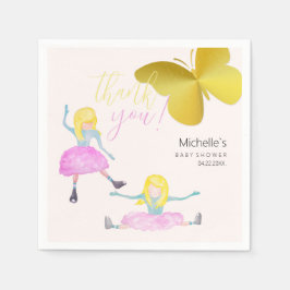 Wie eine Girl Watercolor Illustration Serviette