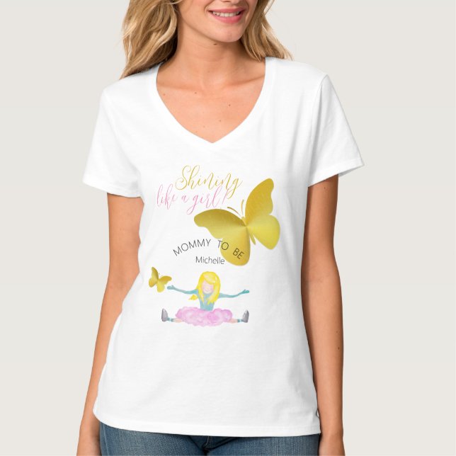 Wie eine Girl Watercolor Illustration T-Shirt (Vorderseite)