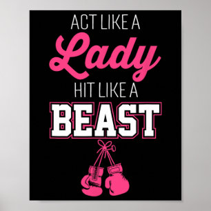 Wie eine Lady Hit wie ein Boss Boxen Poster