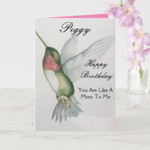Wie eine Mama zum Geburtstag Hummingbird Grußkarte Karte