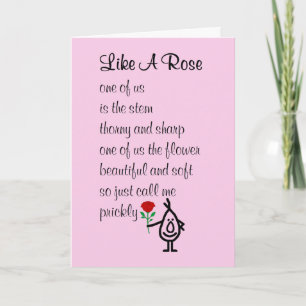 Wie eine Rose, ein lustiges Happy Valentine's Day Karte