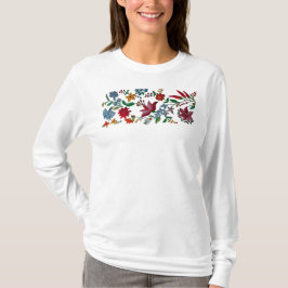 Wie eine Stickerei, gedruckte Blume T-Shirt