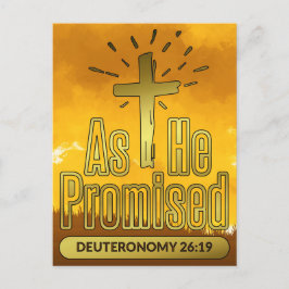 Wie er versprach, die Deuteronomie 26:19 Bibel Ver Postkarte