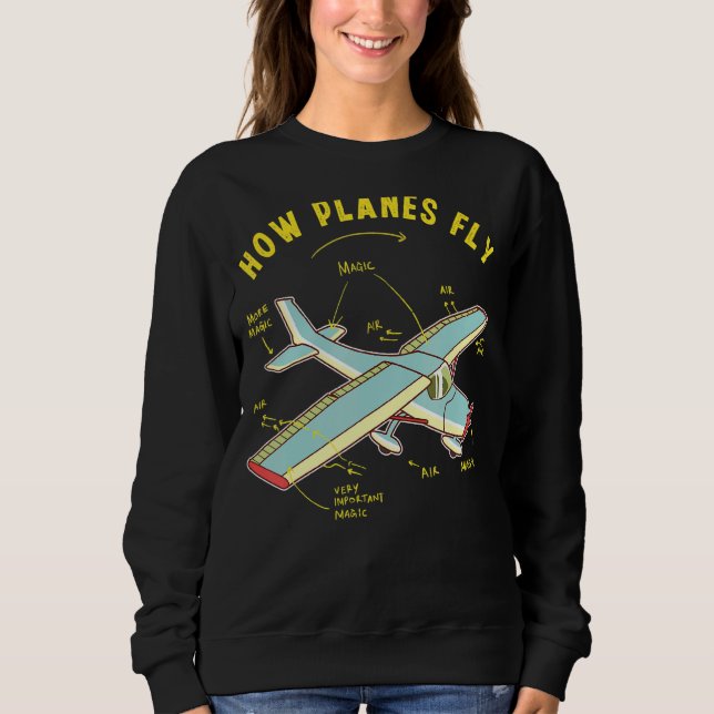 Wie Flugzeug den technischen Fächer des Flugzeugin Sweatshirt (Vorderseite)
