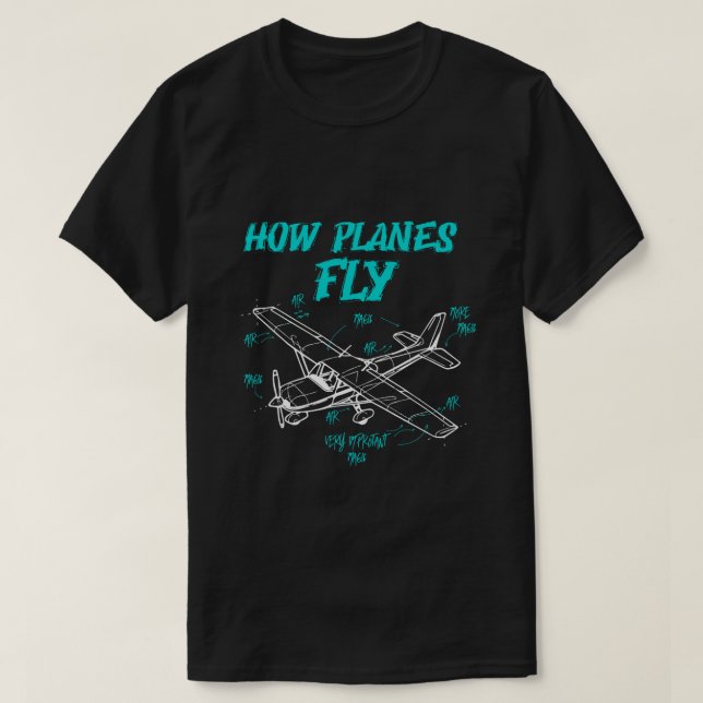 Wie Flugzeug den Zauber des Piloten eines sonnigen T-Shirt (Design vorne)
